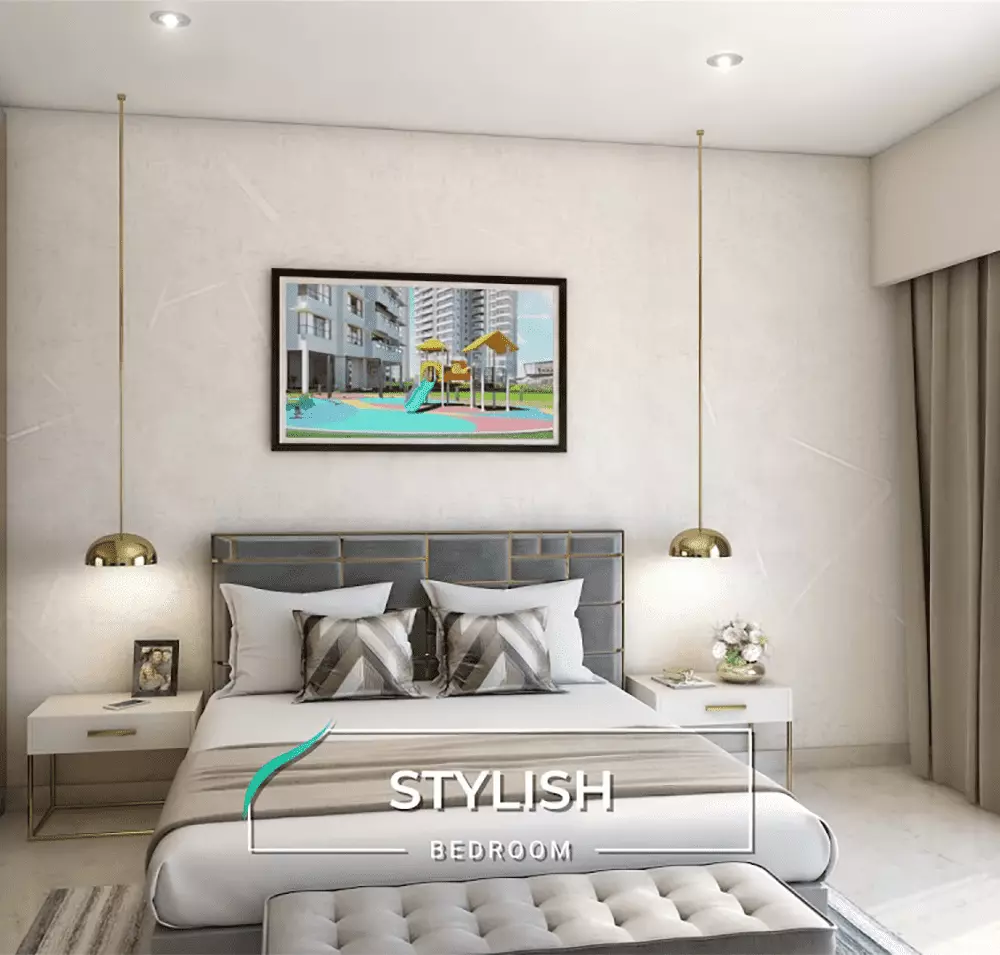 L&T Realty Emerald Isle - Stylish Bedroom - Powai