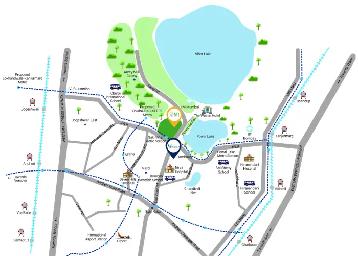 L&T Realty Elixir Reserve Flats - Location Map - Powai